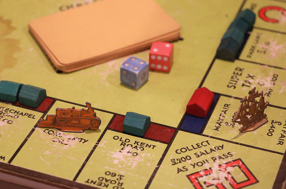 My website redesign takes inspiration from an old Monopoly set