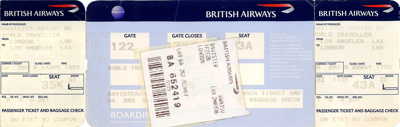 Always keep your boarding passes, in case you write a blog in the future