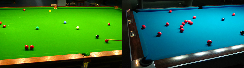 Left: English Snooker, Right; American Snooker